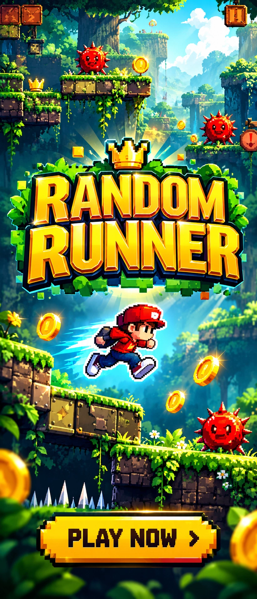Voorbeeld van de affiliate-landingspagina van Random runner